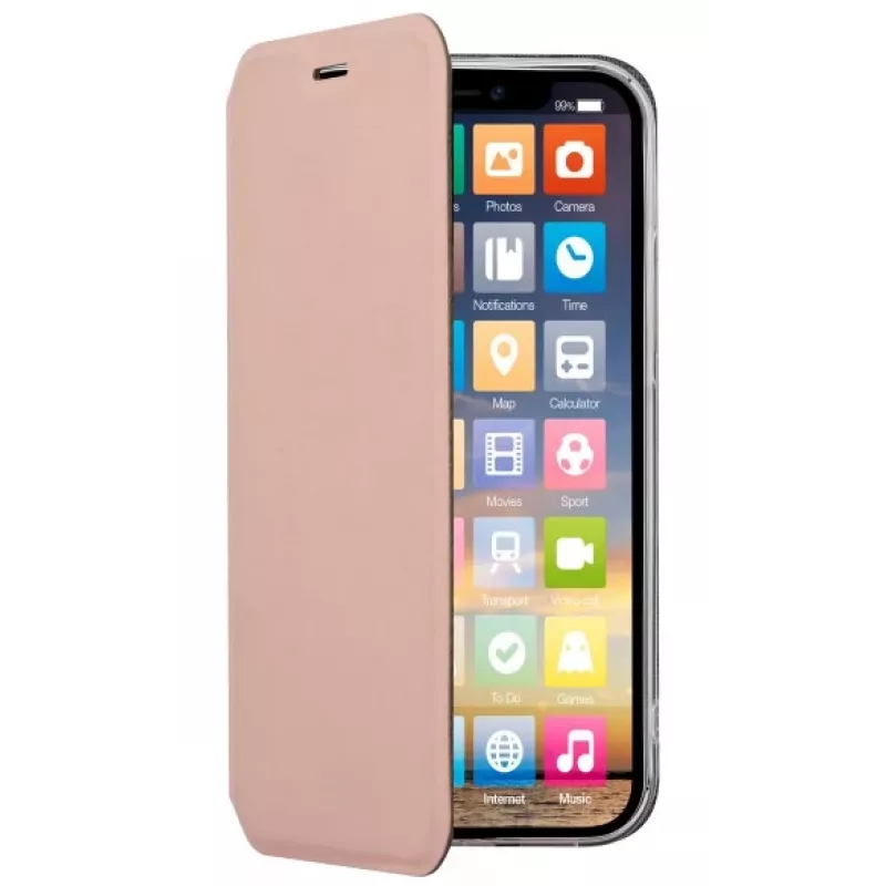 SCREENOR Clever Funda cartera para Apple iPhone 12 / 12 Pro - rosa