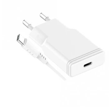 GRATEQ TAHKO 20W USB-C PD Cargador de pared pack con cable USB-C a Lightning de 1,5 m, Blanco