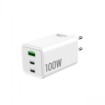 GRATEQ HALTI Cargador de pared GaN PD/PPS 2xUSB-C/1xUSB-A 100W negro
