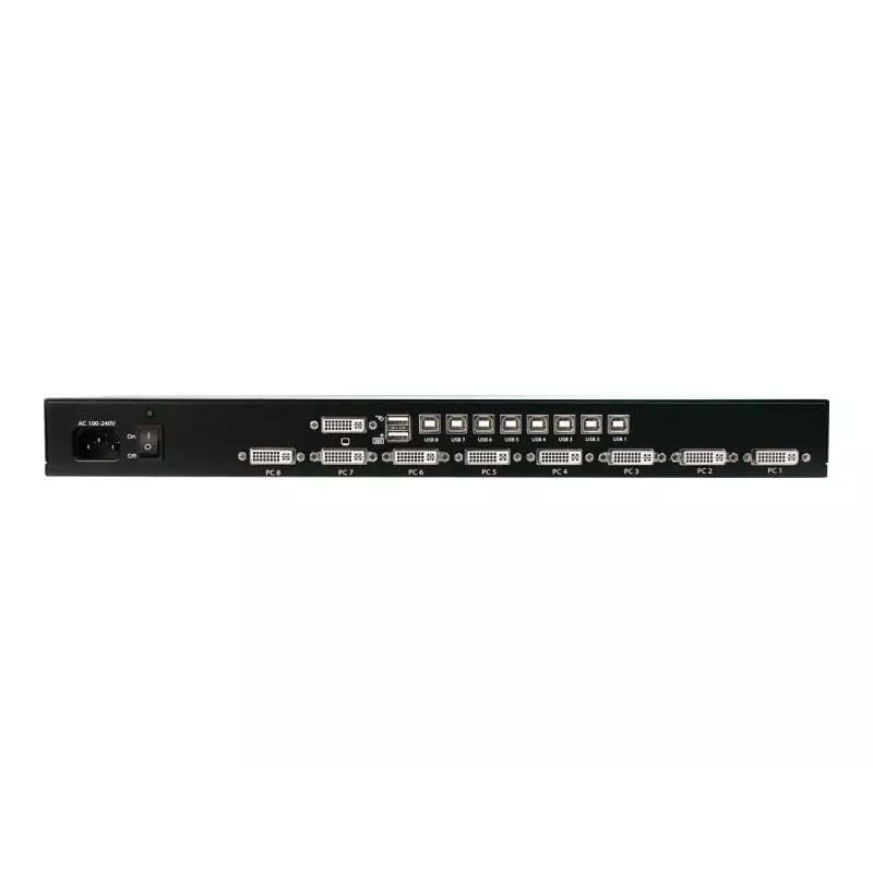 StarTech.com 8 Port 1U DVI USB KVM Switch - Switch DVI-I / USB-B de 8 puertos para montaje en rack