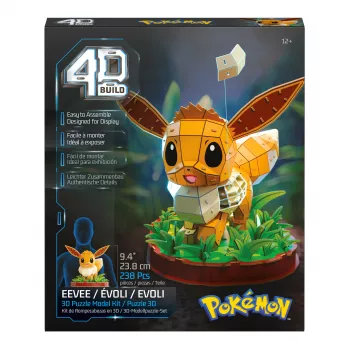 SPINMASTER 4D Build - Pokémon Eevee Kit de modelo de puzzle 3D (83 piezas)