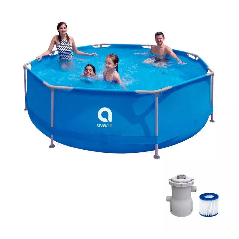 Avenli piscina redonda con estructura 305x76 cm set con bomba de filtrado