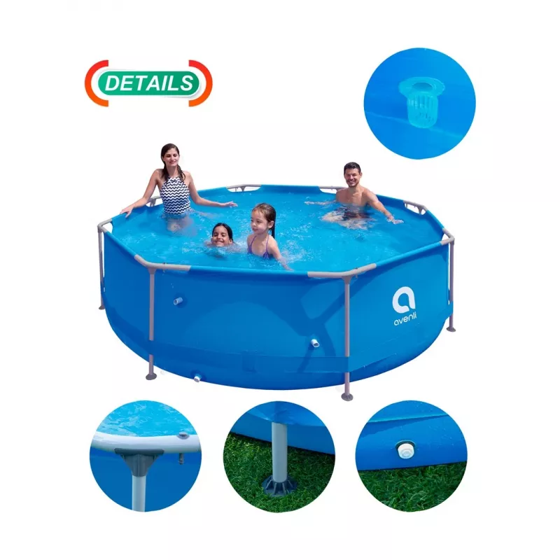 Avenli piscina redonda con estructura 305x76 cm set con bomba de filtrado
