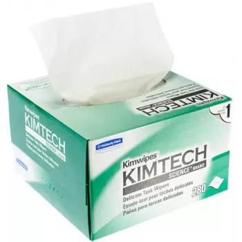 KIMBERLY-CLARK KIMTECH SCIENCE Delicate Task Wipers, 280 paños por caja, blanco, 1 capa, bajo nivel de pelusa, caja dispensadora