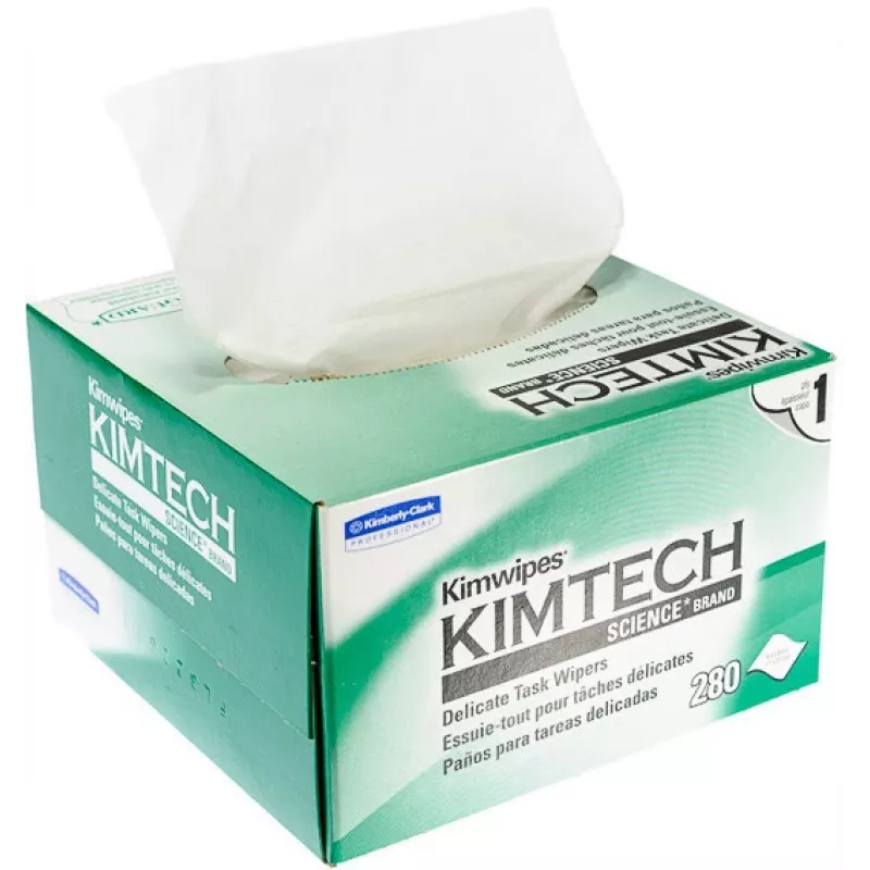 KIMBERLY-CLARK KIMTECH SCIENCE Delicate Task Wipers, 280 paños por caja, blanco, 1 capa, bajo nivel de pelusa, caja dispensadora