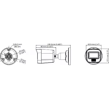 Hikvision DS-2CE16D0T-LPFS(2.8mm) cámara mini bullet IR 2MP, salida de vídeo 4 en 1, IP67