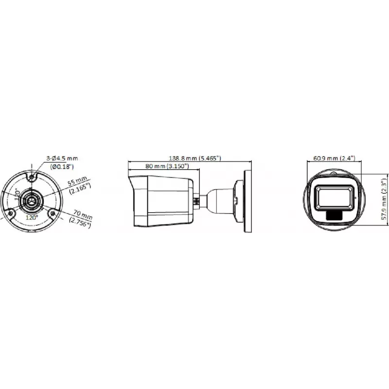 Hikvision DS-2CE16D0T-LPFS(2.8mm) cámara mini bullet IR 2MP, salida de vídeo 4 en 1, IP67