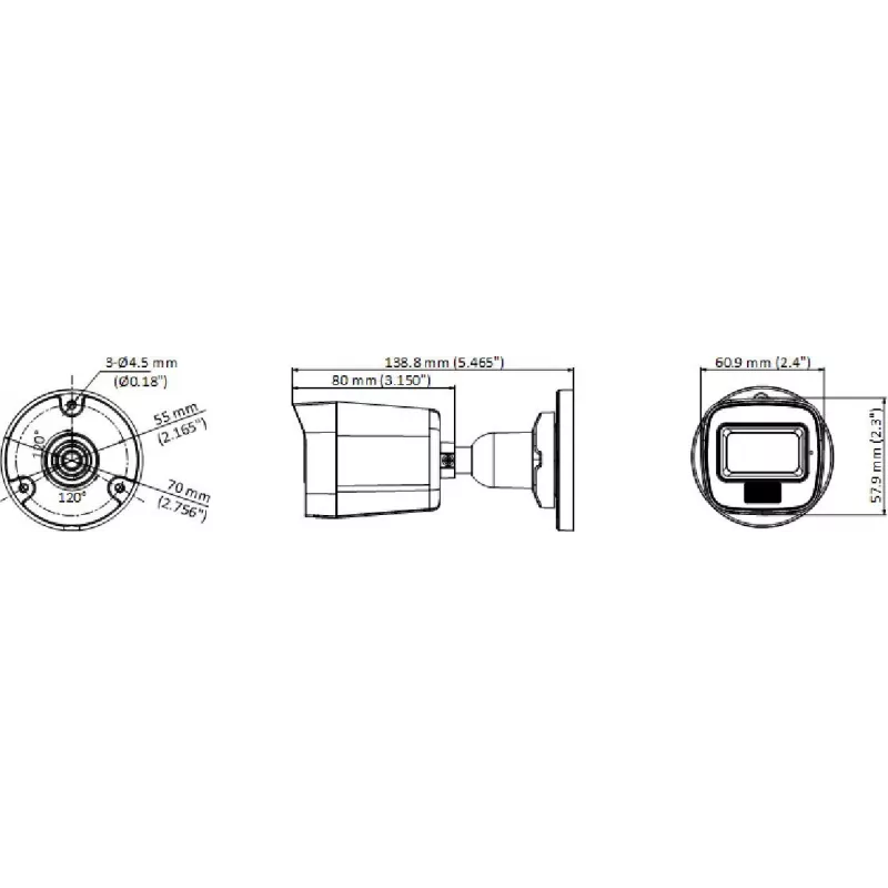 Hikvision DS-2CE16K0T-LPFS cámara bullet 3K 4 en 1 con objetivo de 2,8mm y luz blanca