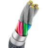 Baseus Crystal Shine Cable USB-A a USB-C 1,2m 100W 6A QC 3.0 Nylon Trenzado Negro