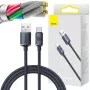 Baseus Crystal Shine Cable USB-A a USB-C 1,2m 100W 6A QC 3.0 Nylon Trenzado Negro