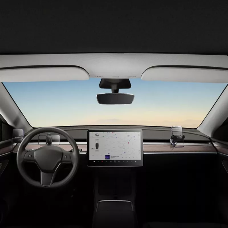 Baseus T-Space Soporte Eléctrico para Coche con Panel Solar para Tesla Model 3/Y - Negro