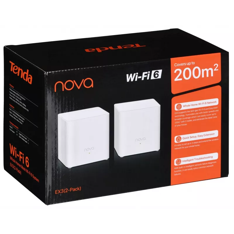 Tenda EX3 (pack de 2) Sistema Mesh Wi-Fi 6 Dual Band AX1500 Blanco