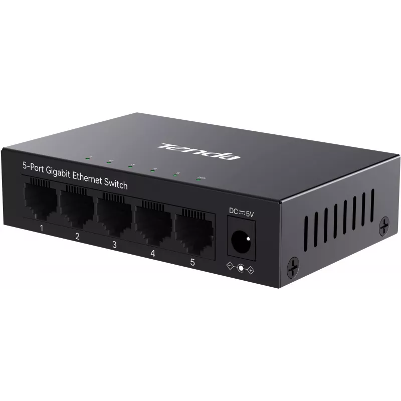 Tenda TEG1005M Switch Gigabit Ethernet 5 Puertos Sobremesa Plástico Sin Ventilador
