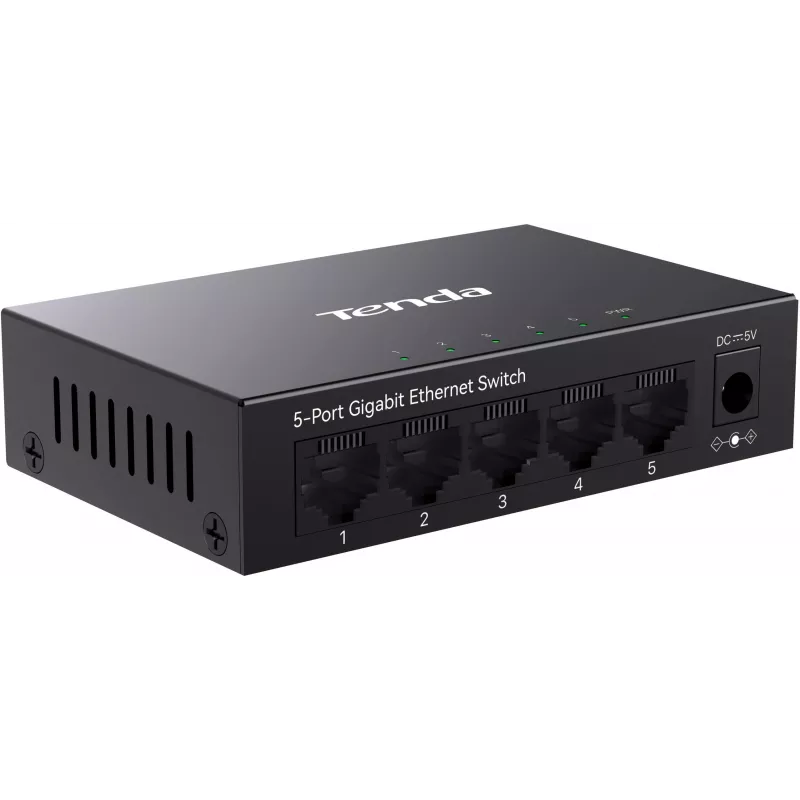 Tenda TEG1005M Switch Gigabit Ethernet 5 Puertos Sobremesa Plástico Sin Ventilador