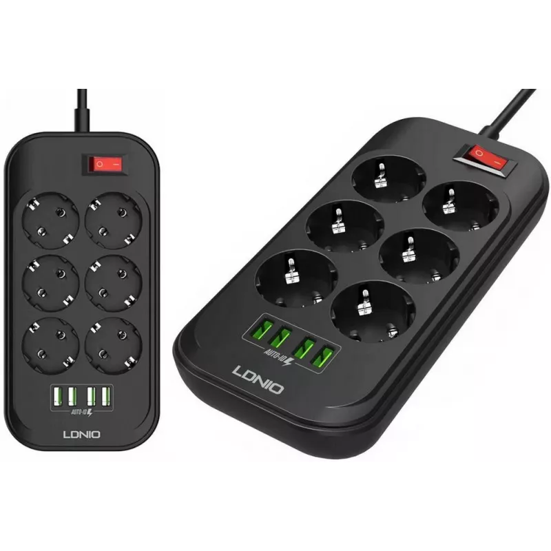 Regleta LDNIO SE6403, 6 enchufes + 4 USB