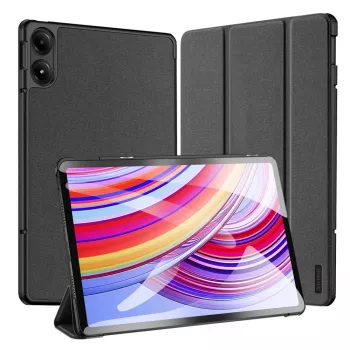 Dux Ducis Domo Funda con Tapa y Smart Sleep para Xiaomi Redmi Pad Pro (4G/5G)/Poco Pad 12.1 - Negro