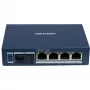 Hikvision DS-3D504TP-A Switch PoE Industrial No Gestionado, 4 Puertos PoE+, 1 Uplink SFP, 60W Budget