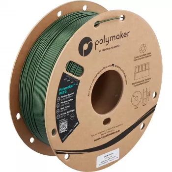 Polymaker PETG Filamento para impresora 3D, 1,75 mm, 1 kg, Dark Green (PB05016)