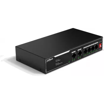 DAHUA SF1006LP Switch PoE no gestionado, 6 puertos, 4 puertos PoE, presupuesto 36W, sobremesa