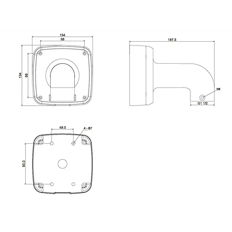 DAHUA PFB302S-V2 Soporte de pared para cámaras tipo domo PTZ, blanco, aleación de aluminio