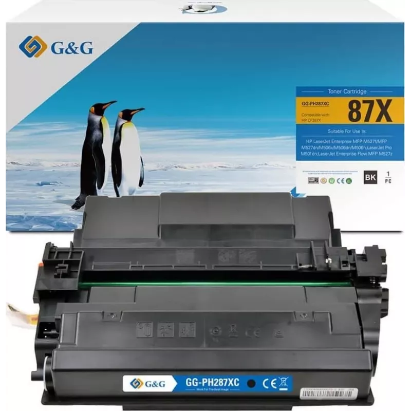 Cartucho de tóner G&G XL compatible con HP 87X (CF287X)