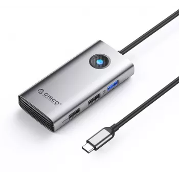 ORICO PW11-5P-GY-EP hub USB-C 5 en 1, 1x USB-A 3.0 5Gbps, 2x USB-A 2.0, HDMI 4K@30Hz, PD 60W, gris