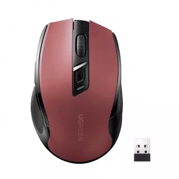 UGREEN MU006 ratón óptico inalámbrico 2.4GHz / Bluetooth 5.0 4000 DPI - rojo