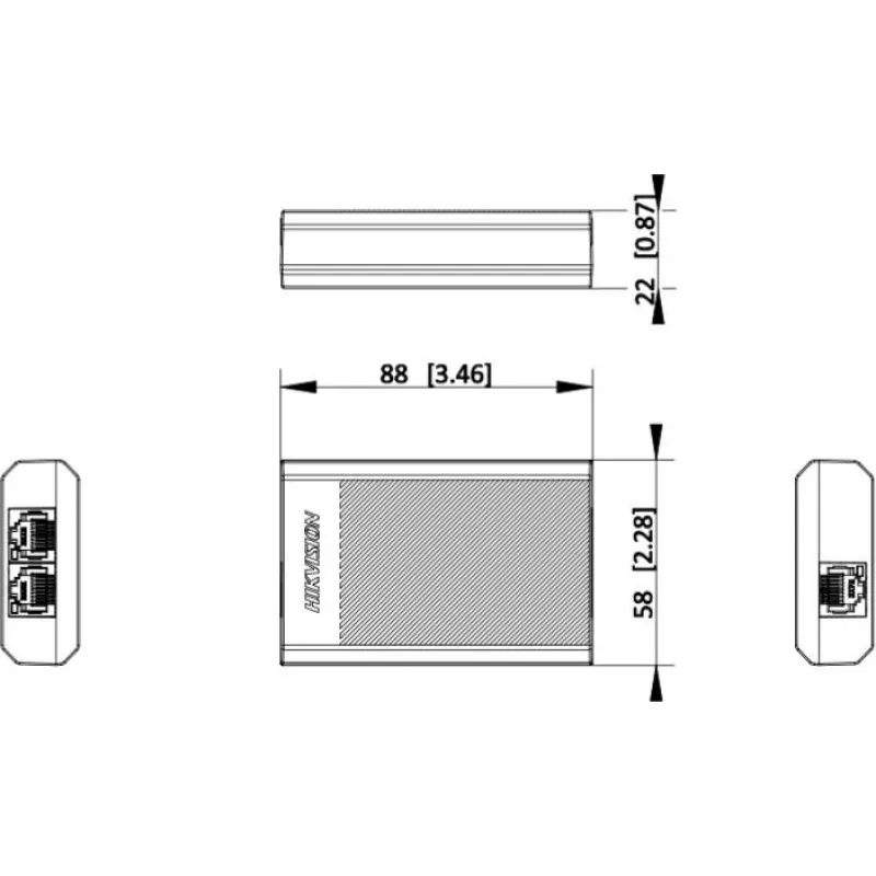 Extensor PoE Gigabit Hikvision DS-3E0503DP-E/R, 1x PoE In, 2x PoE Out, 802.3af/at, 30 W