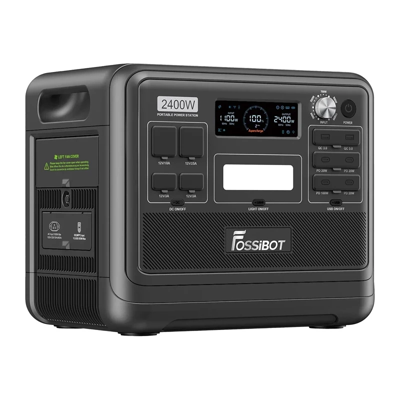 Estación de carga FOSSIBOT F2400 2400W, negra
