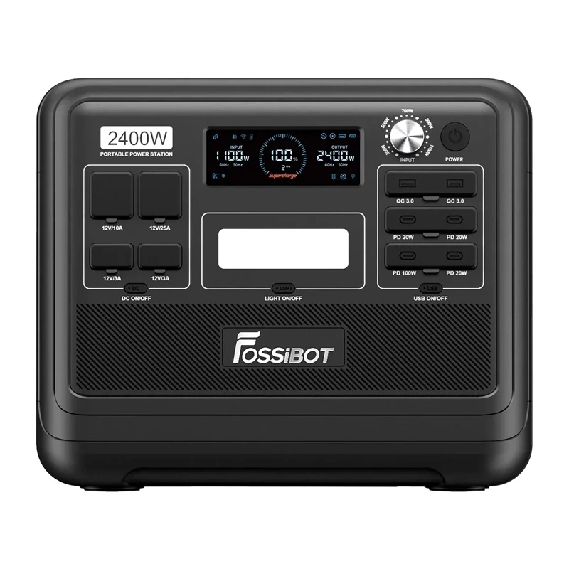 Estación de carga FOSSIBOT F2400 2400W, negra