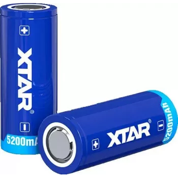 XTAR 26650 batería Li-Ion protegida 3,7 V 5200 mAh (Button Top)