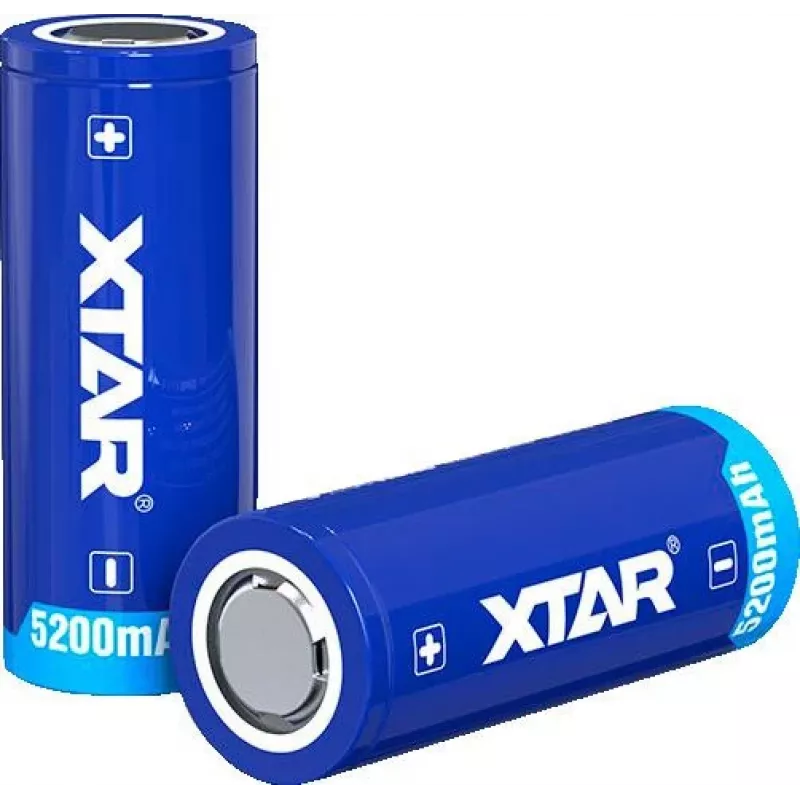 XTAR 26650 batería Li-Ion protegida 3,7 V 5200 mAh (Button Top)