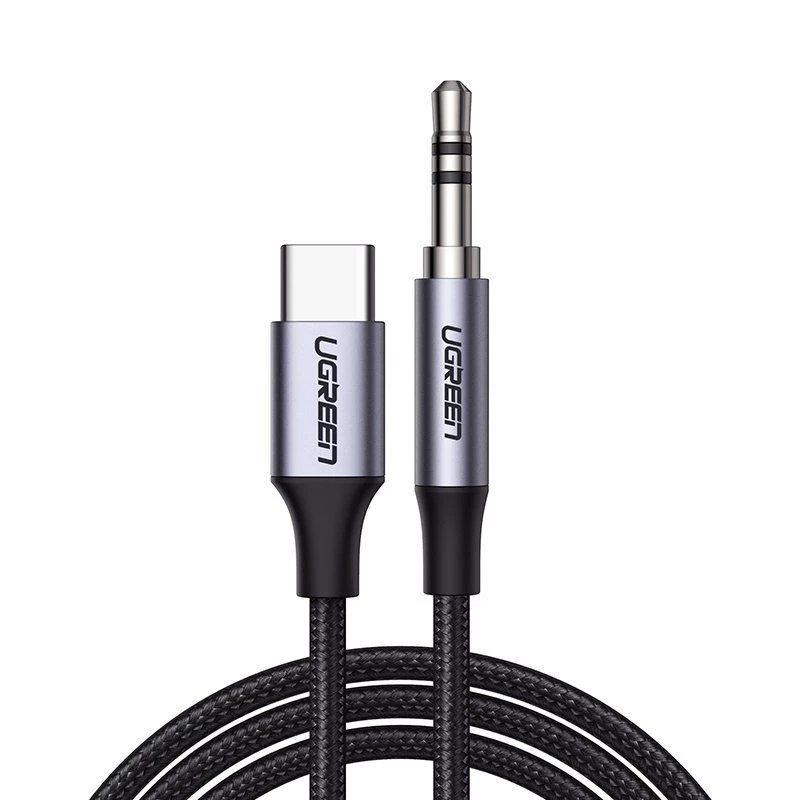UGREEN cable de audio estéreo AUX minijack 3,5mm a USB Type-C 1m negro (CM450 20192)