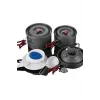 FIREMAPLE Set de Menaje de Cocina FMC-209 - Set de Cocina de Camping de 9 Piezas con Sartén Antiadherente, Ollas, Cuencos y Bolsa de Red