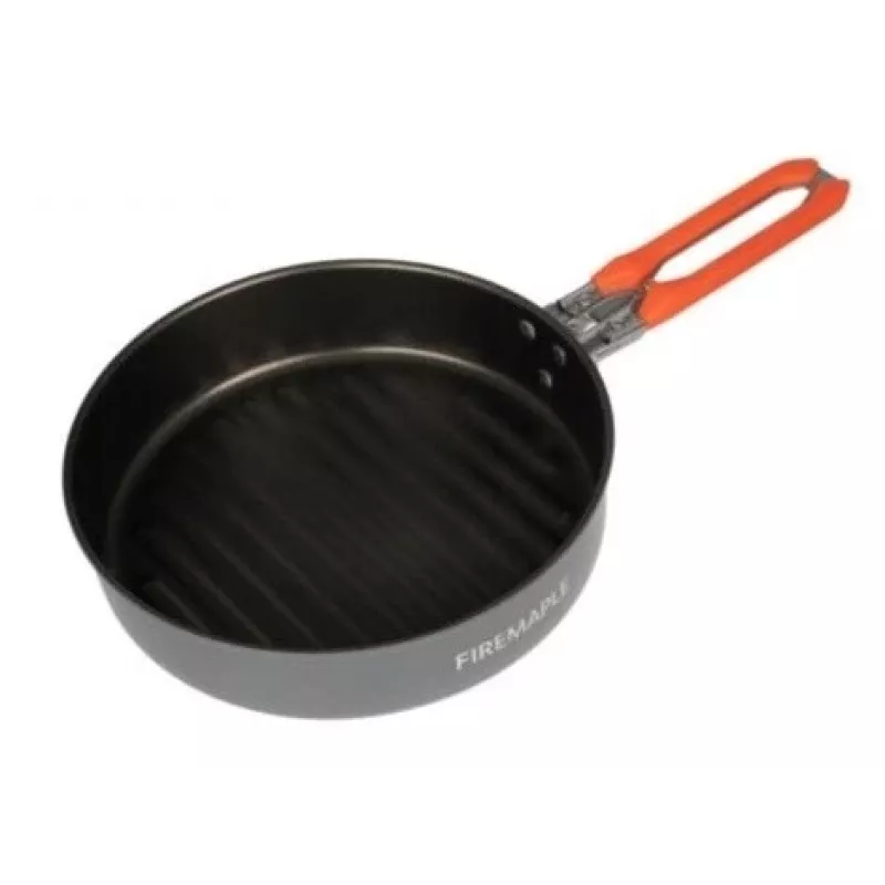 FIREMAPLE Set de Menaje de Cocina de Camping 8 Piezas con Intercambiador de Calor, Aluminio Anodizado Duro, Asas Plegables, Bolsa de Red