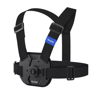 TELESIN Soporte de pecho para cámaras de acción Insta360 GoPro SJCAM DJI Xiaomi - Negro
