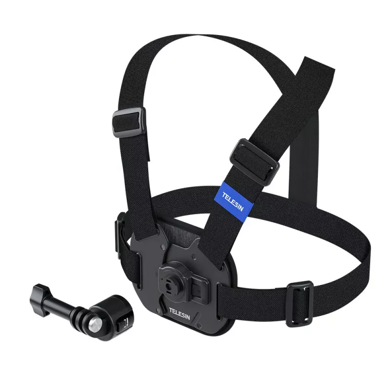 TELESIN Soporte de pecho para cámaras de acción Insta360 GoPro SJCAM DJI Xiaomi - Negro