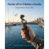 TELESIN Empuñadura de batería power bank 5000mAh para DJI Osmo Pocket 3 / 4, USB-C, Negro