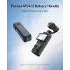 TELESIN Empuñadura de batería power bank 5000mAh para DJI Osmo Pocket 3 / 4, USB-C, Negro