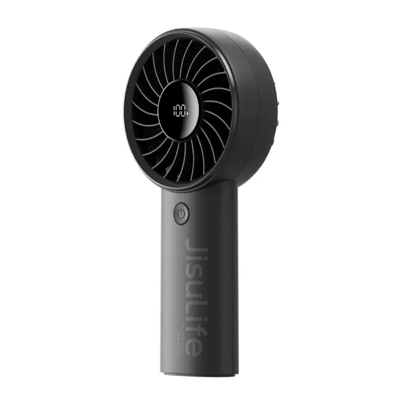 JISULIFE Ventilador de mano 4 Negro - Mini ventilador portátil USB recargable con 3 velocidades y diseño plegable