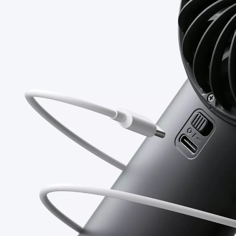 JISULIFE Ventilador de mano 4 Negro - Mini ventilador portátil USB recargable con 3 velocidades y diseño plegable