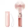 Jisulife Life8 Ventilador de mano portátil USB con power bank 2000mAh y linterna - Rosa