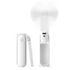 JISULIFE Ventilador de mano 8 Blanco portátil USB con power bank 2000mAh y linterna