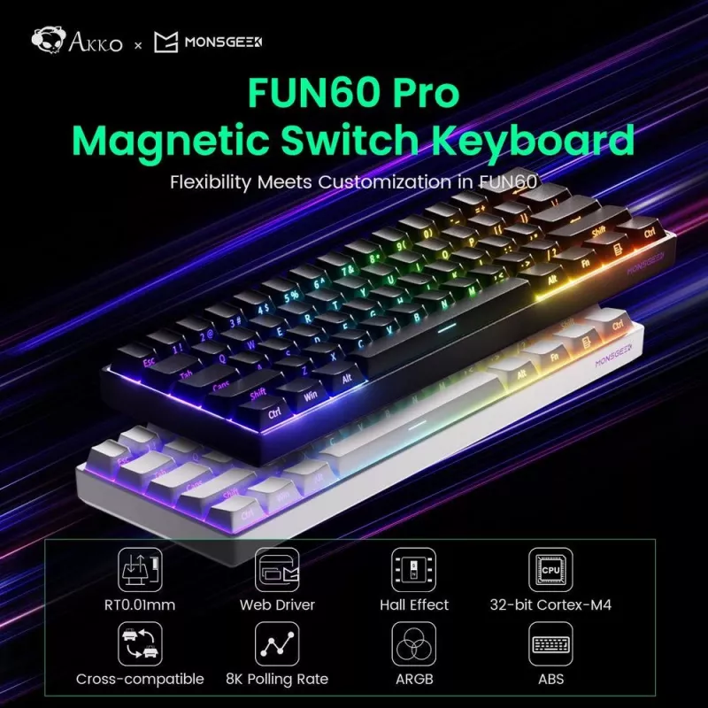 Akko FUN60 PRO Teclado mecánico USB-C Negro 61 teclas