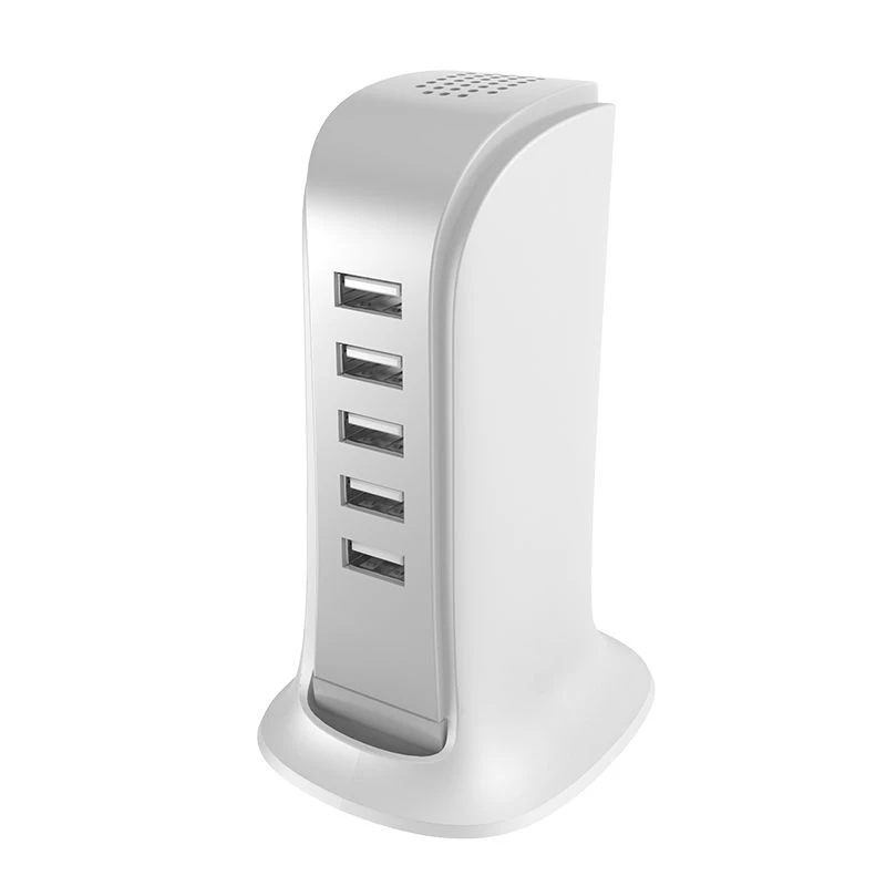 Cargador USB Dudao 5x con cable de red EU integrado blanco (A5EU)