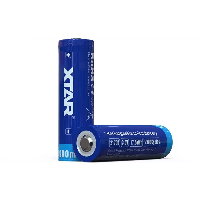 XTAR batería de litio 21700 3,7 V 4900 mAh protegida (1 ud.)