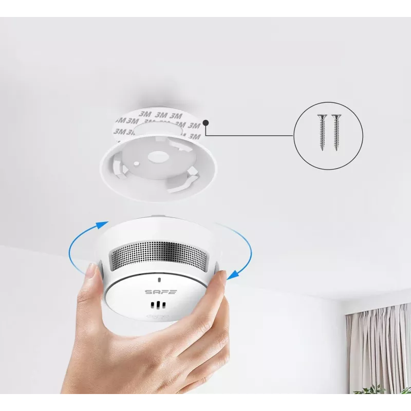 SAFE 10Y30-BASIC detector de humo fotoeléctrico con pila de 10 años, blanco