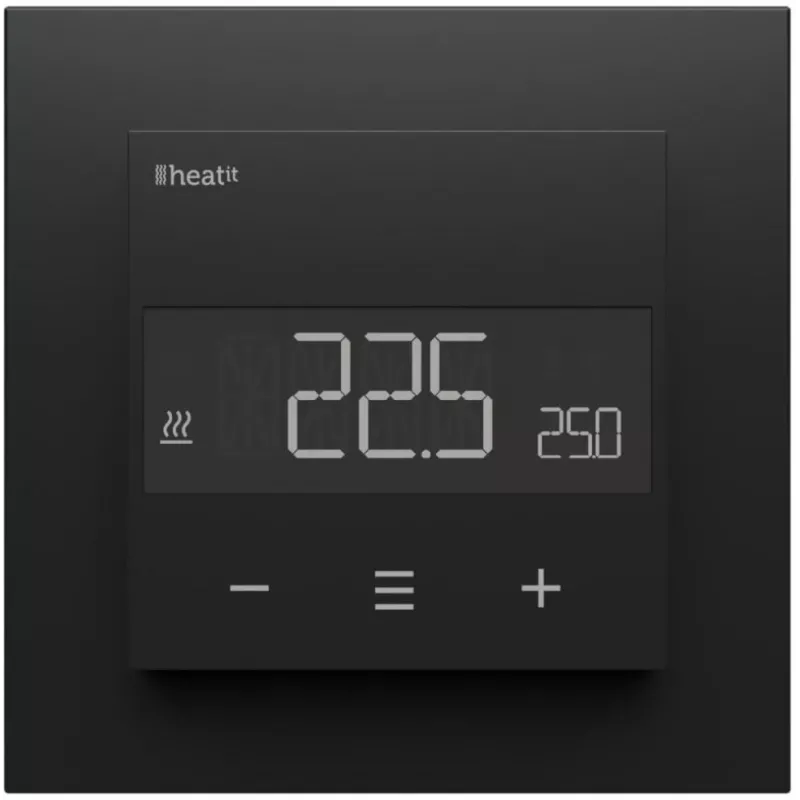 HEATIT Z-TRM6 Black Matt Termostato Z-Wave 3600W 16A 868.4 MHz
