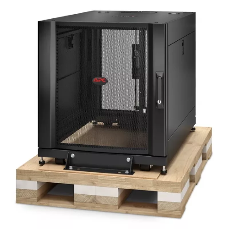 Carcasa de rack de servidor APC NetShelter SX 12U 600mm x 900mm con paneles laterales negra embalaje Shock
