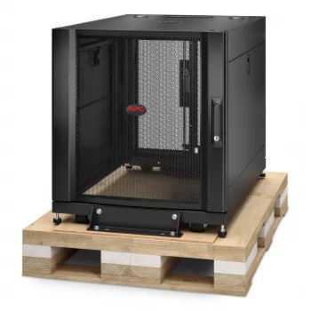 Carcasa de rack de servidor APC NetShelter SX 12U 600mm x 900mm con paneles laterales negra embalaje Shock